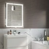 Led Lighted IP54 Wall Mounted Adjustable &amp; Anti Fog 2700K-5000K Dimmer Bathroom Vanity Mirror Light touch screen bathroom mirror