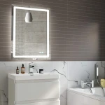 Led Lighted IP54 Wall Mounted Adjustable & Anti Fog 2700K-5000K Dimmer Bathroom Vanity Mirror Light touch screen bathroom mirror