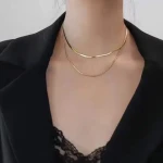 Lerca Real 18K Gold AU750 Snake Bone Blade Chain Bracelet Necklace For Woman Fine Jewelry Trendy Fashion Present Delicate Gift