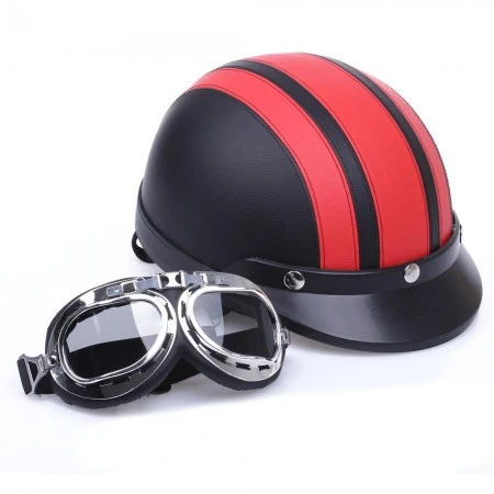 LEYI Motorcycle Motor Open Face Helmet + Visor + Goggles + Scarf