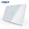 Livolo US standard white glass 1 gang 1 way Wall Touch Sensor Light Switch VL-C301-81