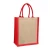 Import Logo Custom Print Black Handles Burlap Shopping Jute Bag With Buttons from China