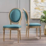 Low price French Antique Style Round Back Wooden Dining Room Louis Xv Chair