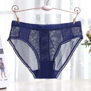 1pc Plus Size Women's Sexy Lace Panties, Comfortable And Breathable  All-season Big Size Underwear