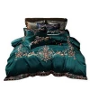 luxury advanced silk fabric cotton embroidery hotel bedding set bed sheets bed cover sheet