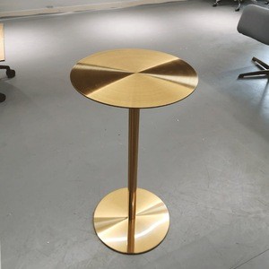 Luxury High Quality Bar Table Gold Stainless Steel Round Tall Table For Party Event Hotel