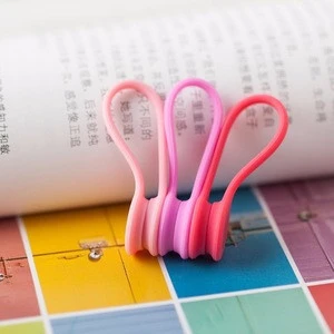 Magnetic Cable Winder Wrap Cord Organizer Soft Silicone for Earphone Cell Phone Pad USB Data Cable Use as Bookmarks Keychain