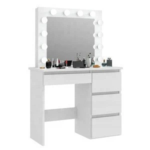 Makeup Vanity Dressing Table Dresser Desk with LED Lights and Large Drawer for Bedroom,White dressers