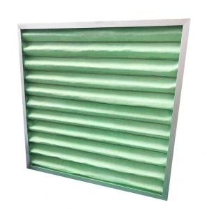 Manufacturer industrial  medium efficiency Pleat air filter replacement with metal frame