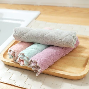 Manufacturers custom Absorbent cleaning rags cheap kitchen napkins drying dish towel microfiber clean cloth