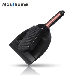 Masthome Household Stainless Steel Rose Golden Short Handle Cleaning Broom and Dustpan Set Table Brush