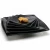 Import melamine square tableware for restaurant promotional price hard plastic hotel dinnerware black dinner plate dish sets from China