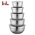 Import Metal kitchen using 18-30cm round shape mixing bowls colorful silicone bottom salad bowl stainless steel mixing bowls with lids from China