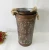 Import Metal tapered metal flower vase with handle headstone flower pot jute rope handle iron flower bucket from China