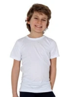 Miorre OEM Kid's Boy Classic Short Sleeve White Plain T-Shirt Singlet %100 Cotton