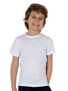 Miorre OEM Kid&#039;s Boy Classic Short Sleeve White Plain T-Shirt Singlet %100 Cotton