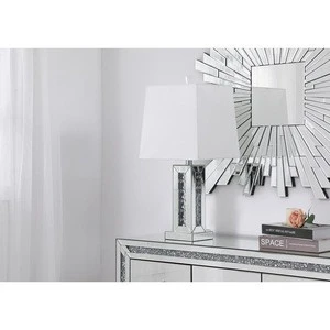 Modern 1 Light Crystal Glass Mirrored Clear Table Lamp for Home Hotel