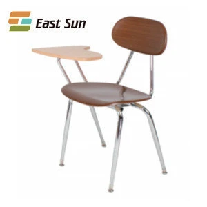 Modern design plastic moulded school chair with writing tablet of Bottom Price