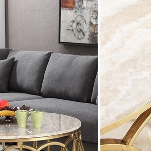 Modern luxury design marble coffee table tea table with gold legs