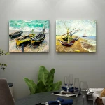 modern sail boat oil painting canvas print artwork sea beach scenery wall art