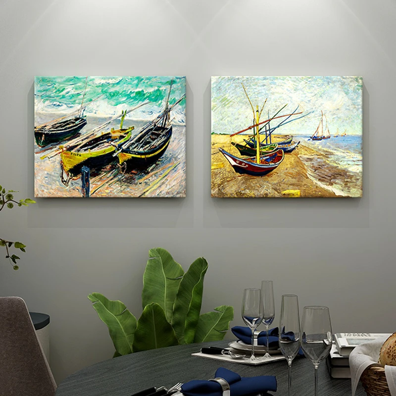 modern sail boat oil painting canvas print artwork sea beach scenery wall art