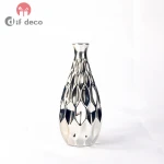 Modern Silver Plated Designed Ceramic Flower Vase For Home Decor