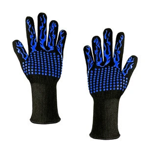 Multi-Function Anti Heat Aramid Fiber Cotton Liner Silicone Gloves
