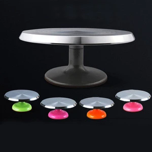 Multiple  color  Cake Turntable Revolving Rotating Cake Decorating Stand with anti-Slip Silicone Bottom