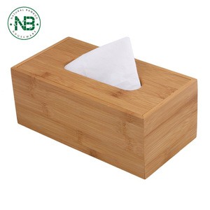 Natural Color bamboo wooden tissue paper box made in China