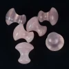 Natural crystal healing stones carving Rose Quartz Mushroom Shaped Massage hot Stone Jade Face Eye Massager