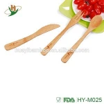 Natural dinner set bamboo fiber cutting tool fork flatware set with custom logo