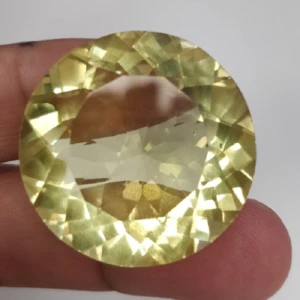 Natural Lemon Quartz Round Faceted Loose Gemstone For Jewelry Making Wholesale