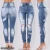 Import New Arrivals 2021 Fashion Pantalones Skinny Light Blue Denim Pants Ripped Distressed Womens Jeans Strechy Jeans Women from China