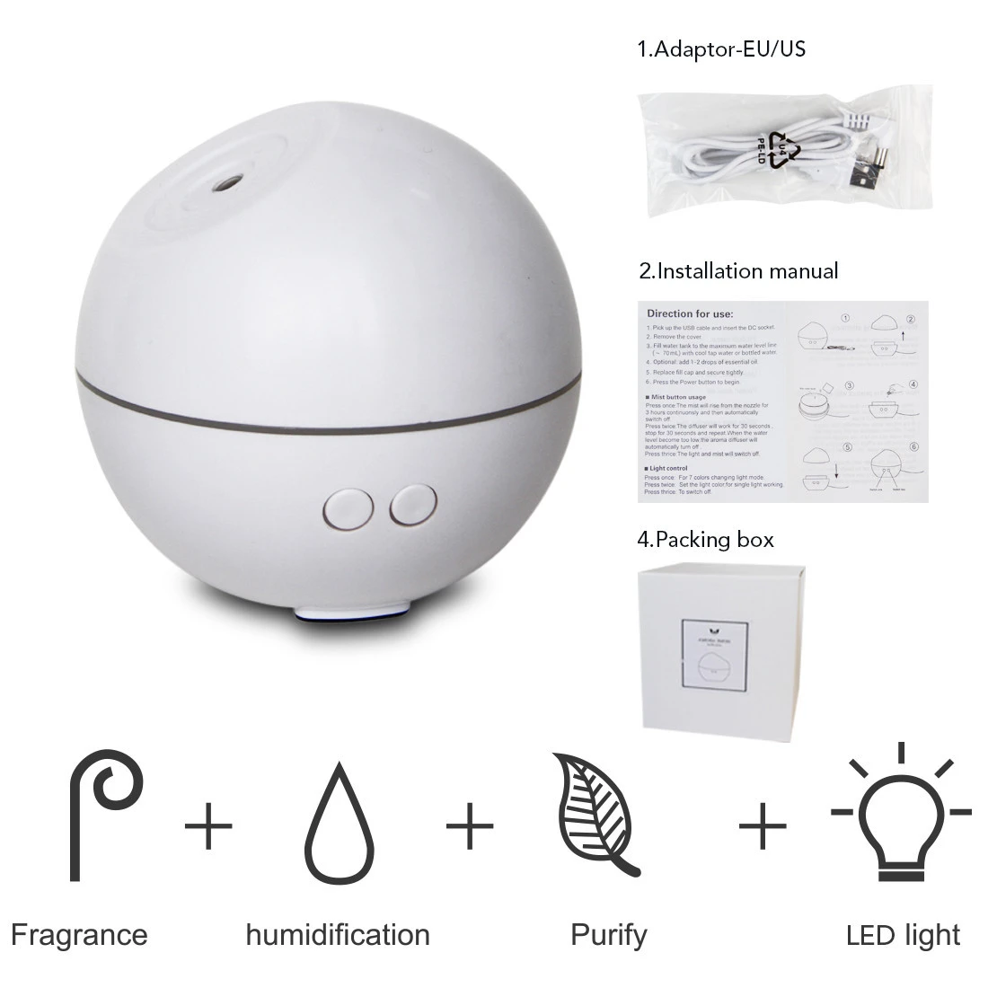 New design aromatherapy essential oil diffuser mini ball aroma diffuser humidifier