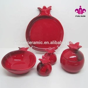 New design custom logo red  fruit and vegetable ceramic tray, ceramic plates dishes