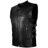 New Design Fashion Leather Men Genuine Short Motorbike Leather Sleeveless Jacket Men High Quality Motorcycle Leather Vest