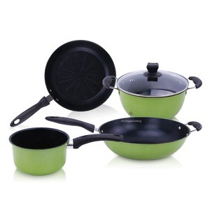 New products of the factory in 2020 Carbon steel cooking  pot ware non stick cookware set