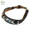 New Style Punk Unisex customized Evil Eye pendant wristband fashion Mens charm rope Leather handmade Bracelet