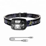 NEW Style USB Rechargeable Led Black Light Headlamp Waterproof, High Power Bright Factory Rechargeable Motion Sensor Headlamp