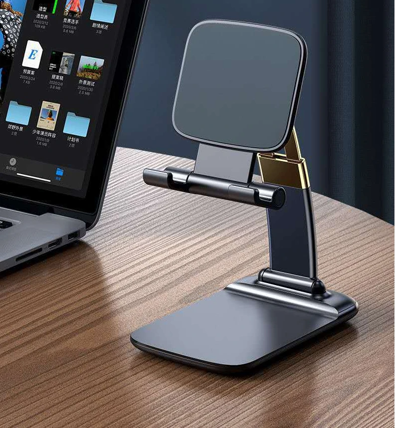 New Trending Aluminum Adjustable Desk Tablet Phone Stand Mini Portable Folding Black Holder