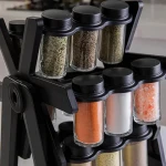 Newest Design 360 Degree Rotating Ferris Wheel 18 Jars Spices and Seasonings Jar Display Rack