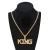 Import Newest Letter King Queen Diamond Pendant Gold Plated HiphopJewelry Necklace For Men from China