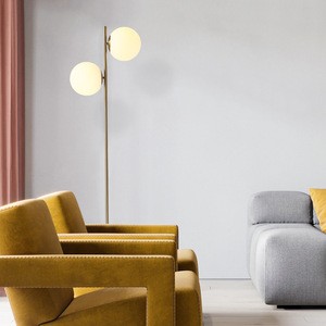Nordic modern home living room decoration light romantic designer stand gold metal glass marble LED floor lamp