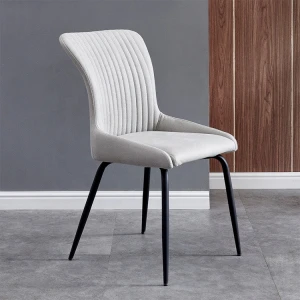 Nordic style upholstered dining chairs modern dining chair metal leg
