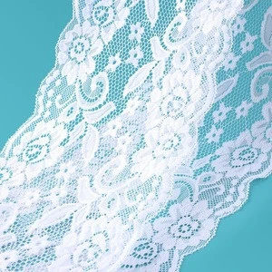Nylon Spandex Lace Fabric Clothing Trim Elastic Fancy Embroidery Crochet Lace Fabric For Dress