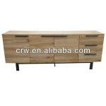 OA-4024 Solid Oak Sideboard With Steel Legs