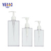 OEM 200ml 300ml 500ml Transparent Cosmetic Packaging Square Custom Plastic Shampoo Bottle