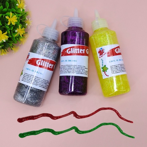 OEM Factory Price Wholesale Kids 88OZ Glitter Glue Kit Non-toxic 4Colors Shining Art Glitter Glue for Kids Art