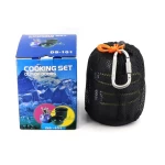 OEM ODM Wholesale 6pcs Backpack Outdoor Camping Cookware Mess Kit Set Pots Pans