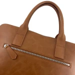 OEM&ODM mens briefcase genuine leather bag retro leather bag 15.6 inch laptop bag with handle 19 inch big